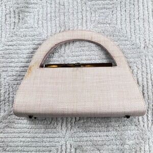 Liz Soto Top Handle Bag Womens OS Blush Pink Vintage Style Woven Structured